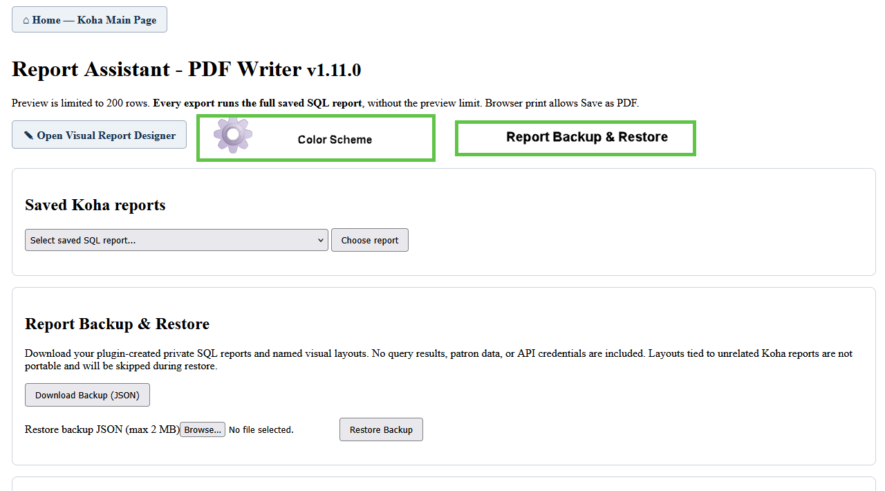 Plugin dashboard screenshot